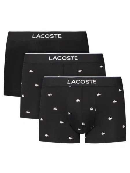 Lacoste Σετ μποξεράκια 3 τμχ μαύρο