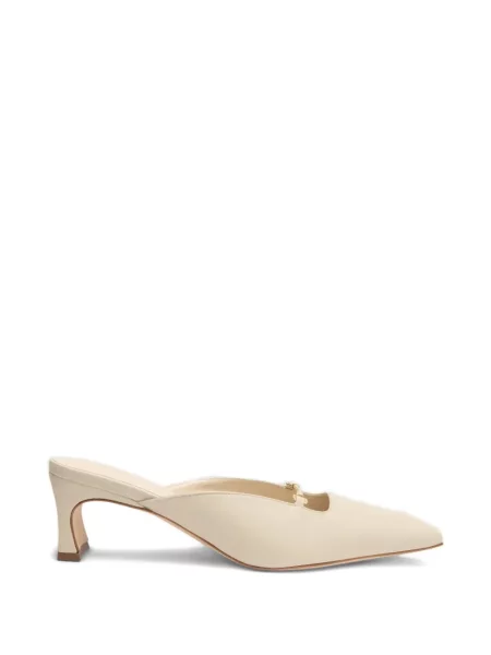 Papuci tip mules By Far din piele alb