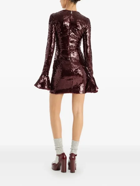 Rochie mini Rotate Birger Christensen cu paiete de costum maro