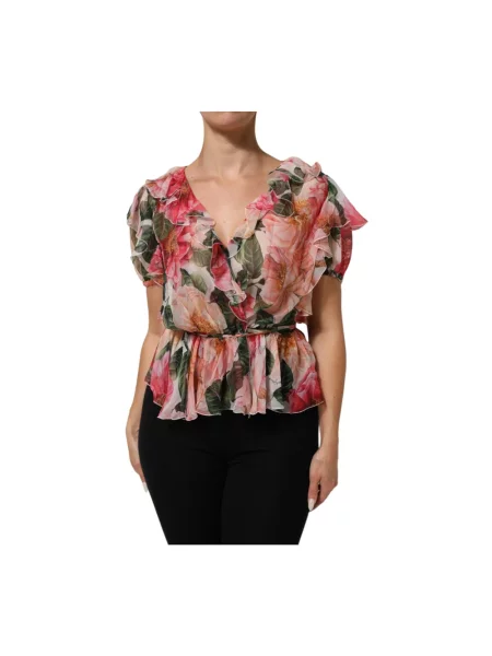Bluzka Dolce And Gabbana z dekoltem w serek