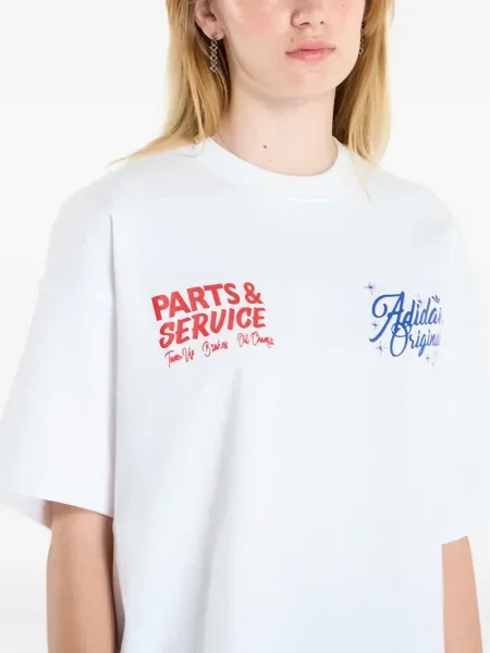 Футбол тениска с дълъг ръкав Adidas на райета мъниста бяло