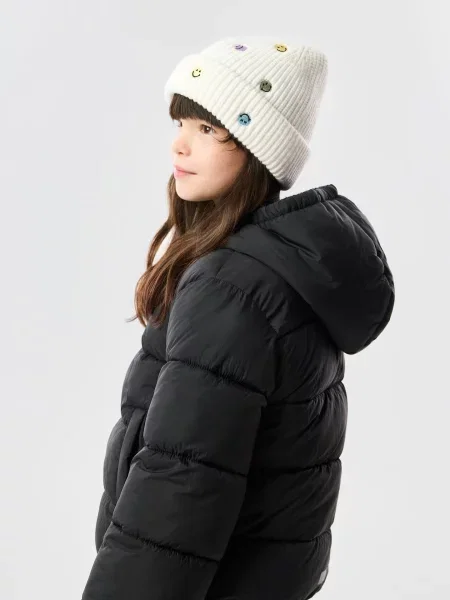 Reserved SmileyWorld® beanie sapka krémszínű