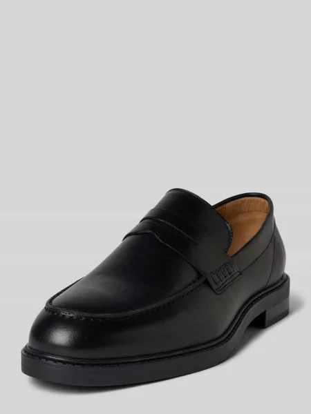 Mokasyny ze skóry bydlęcej model ‘BLAKE’ Selected Homme czarne