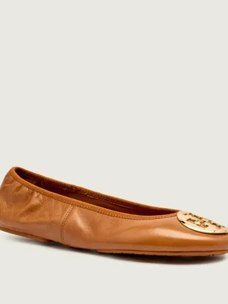 TORY BURCH Bőr balerina MINNIE TRAVEL bézs