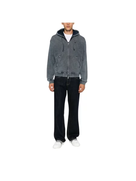 Bluza z kapturem Emporio Armani z kapturem niebieska