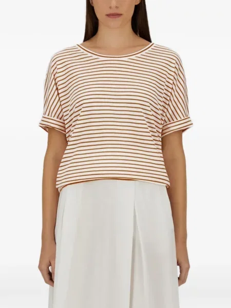 Tricou cu dungi Herno cu dungi alb