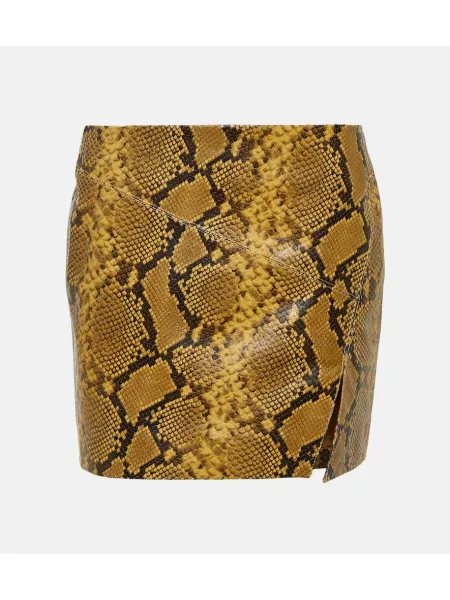 Spódnica skórzana Isabel Marant w wężowy wzór