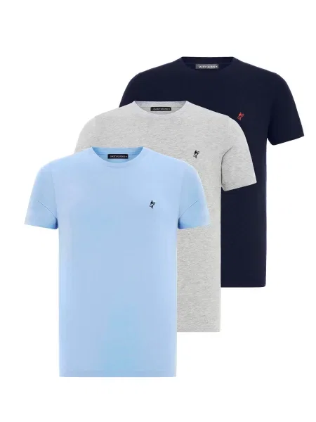 Jacey Quinn Tričko námořnická modř / světlemodrá / světle šedá