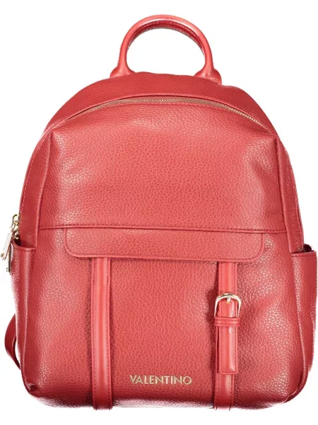 Lniany lekki plecak Valentino By Mario Valentino czerwony