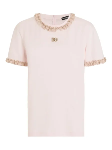 Tricou Dolce & Gabbana cu broderie roz