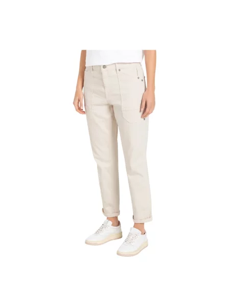 Proste jeansy Mac z naszywanymi kieszeniami białe