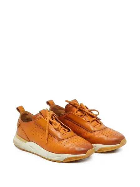 Sneakerși Santoni din piele portocaliu