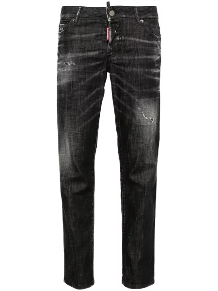 Jeansy skinny Dsquared2 z niską talią czarne