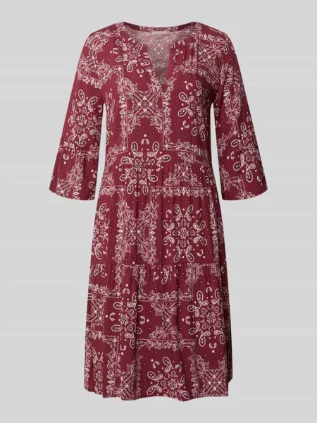 Sukienka mini o kroju relaxed fit z czystej Christian Berg Woman Selection bordowa