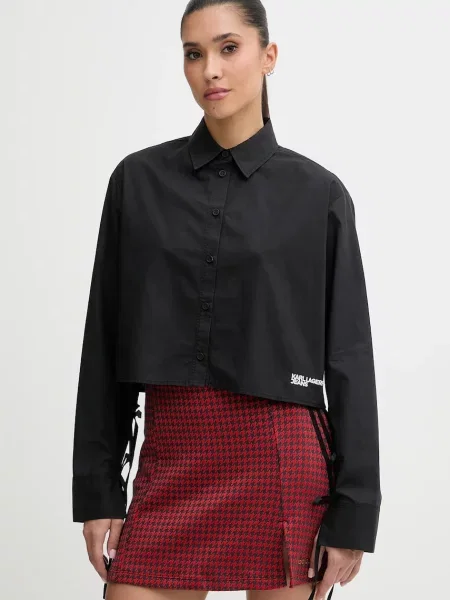 Cropp cămașă Karl Lagerfeld Jeans clasică negru