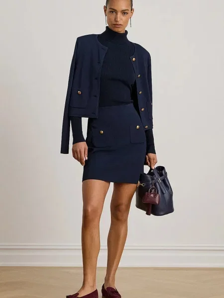 Sukně Lauren Ralph Lauren tmavomodrá mini