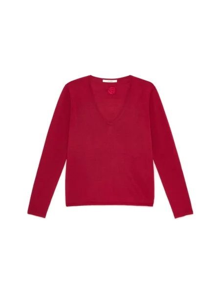 Sweter Maliparmi wełniany czerwony
