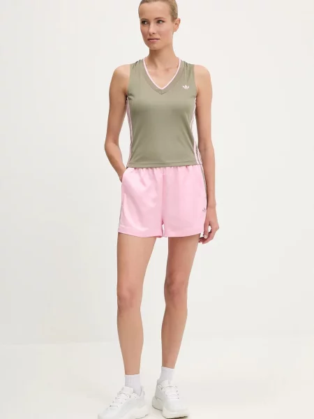 Шорти adidas Originals Shorts з аплікацією висока посадка рожевий