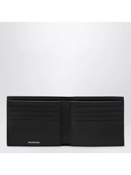 Lniany portfel Balenciaga czarny