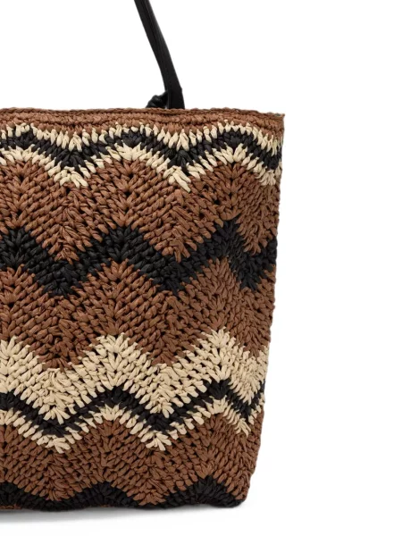 Πλεκτή τσάντα shopper Lola_casademunt με αυτόγραφο καφέ