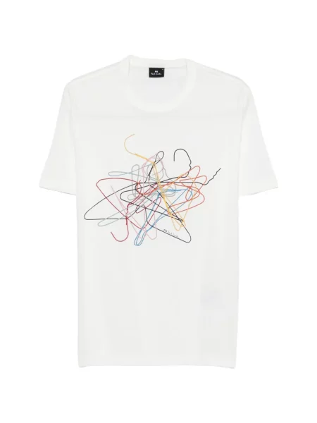 Scurt tricou Ps Paul Smith cu imagine alb