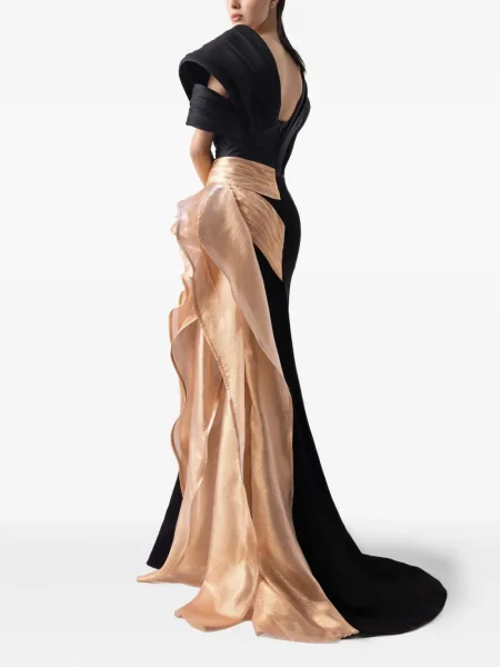 Plisirana večernja haljina Gaby Charbachy crna