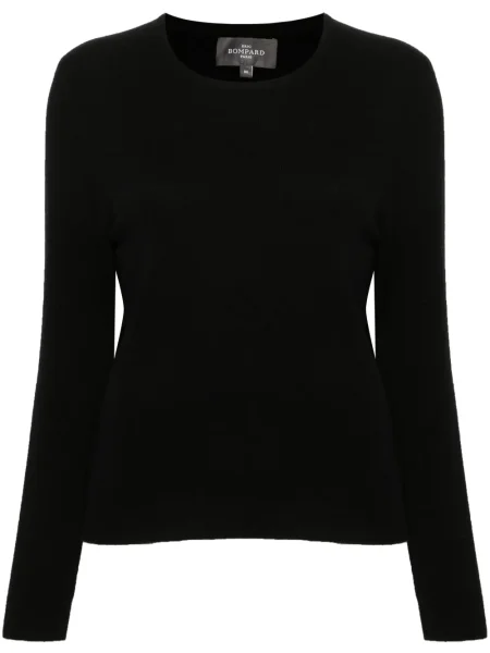 Pulover Eric Bompard cu decolteu rotund clasic negru