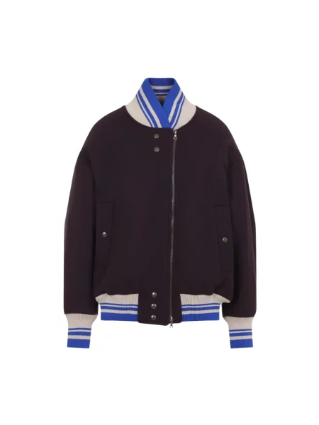 Kurtka bomber Dries Van Noten wełniany fioletowy