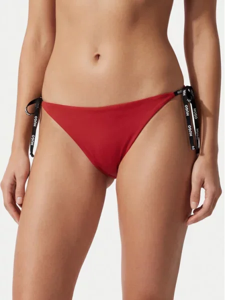 HUGO Spodnji del bikini Pure Side Tie rdeča