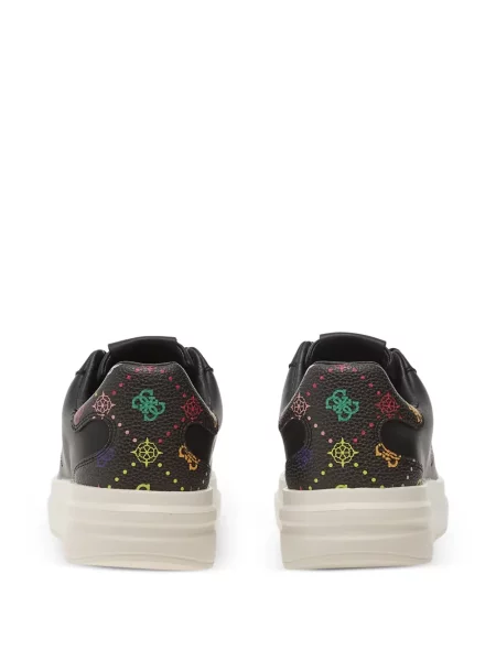 Bőr sneaker Guess nyomtatás fekete