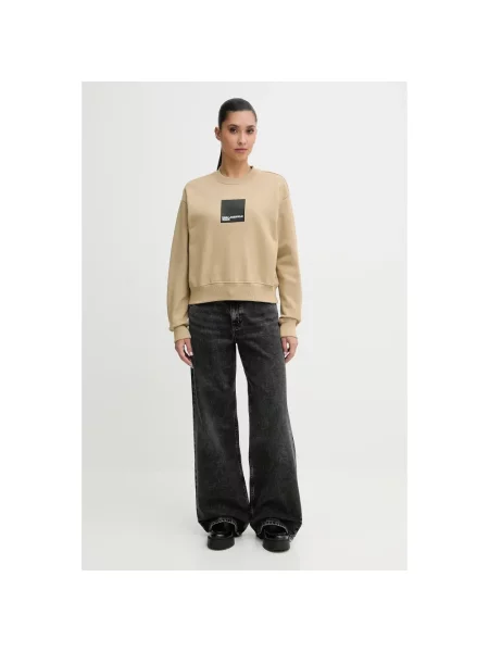Bluza Karl Lagerfeld z logo beżowa