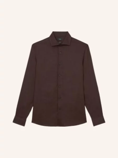 Reiss Koszula Lniana O Kroju Extra Slim Fit braun