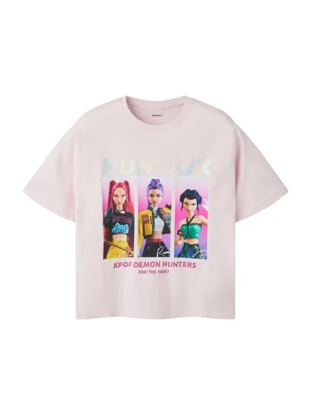NAME IT Tricou NKFMaja Kpop / lila / roz / rosé galben
