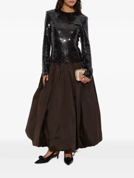 Rochie maxi Rotate Birger Christensen cu paiete negru