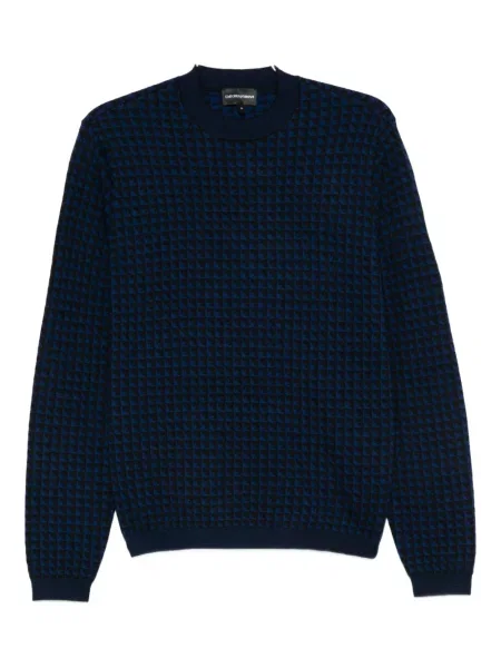 Pulover Emporio Armani de lână albastru