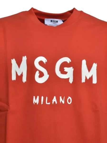 Hanorac crewneck Msgm cu decolteu rotund roșu