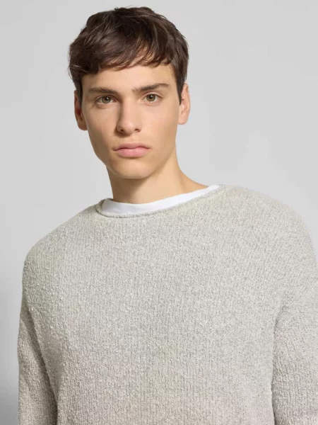 Sweter z dzianiny z prążkowanymi wykończeniami Review
