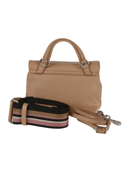 Torebka Zanellato biznesowa z nitami brązowa