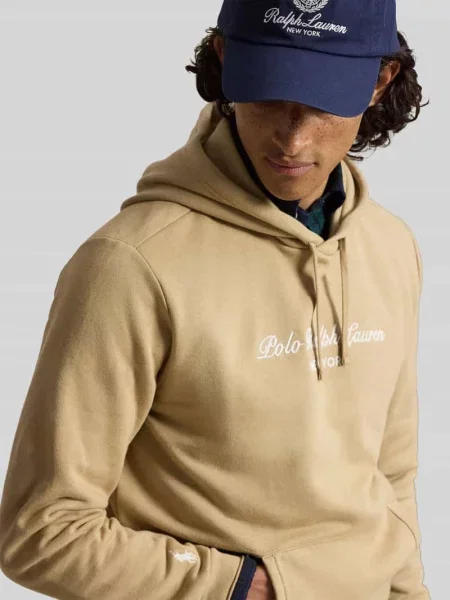 Bluza z kapturem o kroju relaxed fit z mieszanki bawełny Polo Ralph Lauren beżowa