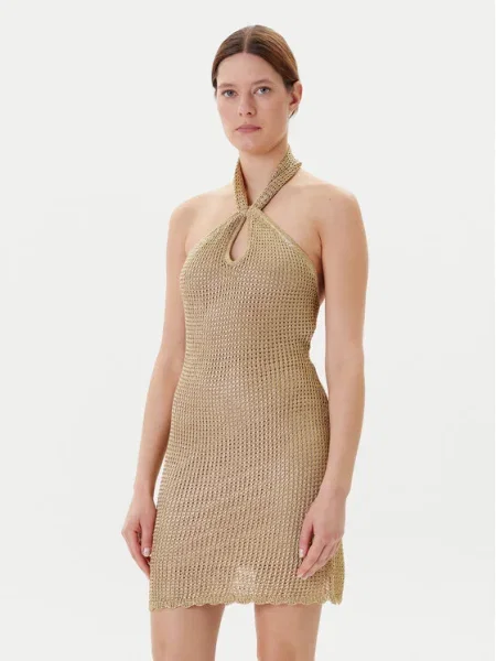 Guess Плетена рокля златист