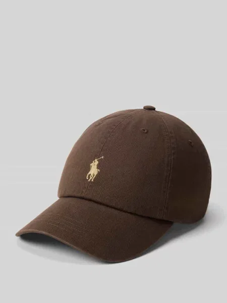 Czapka z daszkiem z czystej bawełny Polo Ralph Lauren brązowa