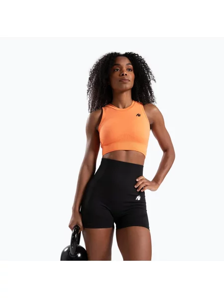 Top de antrenament pentru femei Gorilla Wear Olivia Crop orange portocaliu