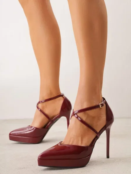 Pantofi stiletto Bordo