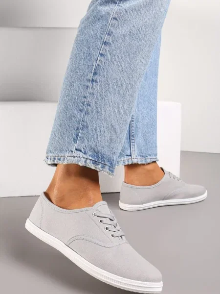 Tenisi Clasici cu Șireturi pe Talpa Joasă Efona gri