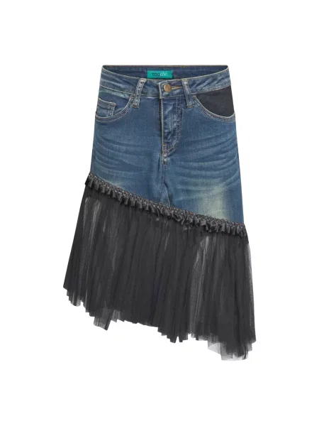 Spódnica jeansowa Tooche tiulowa niebieska