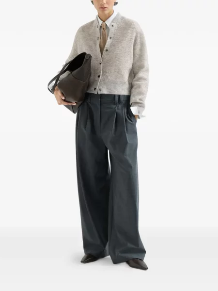 Cardigan Brunello Cucinelli tricotate gri