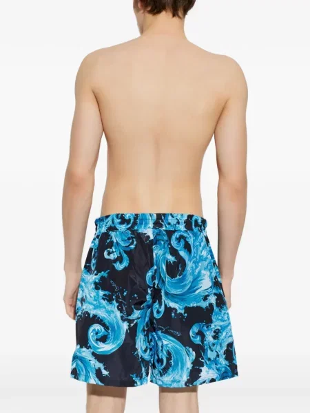 Džínové šortky Versace Jeans Couture se stahovací šňůrkou černé