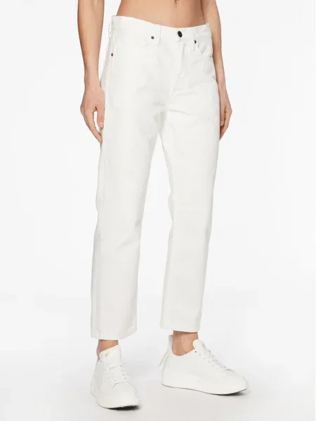 Calvin Klein Blugi Mom Fit alb