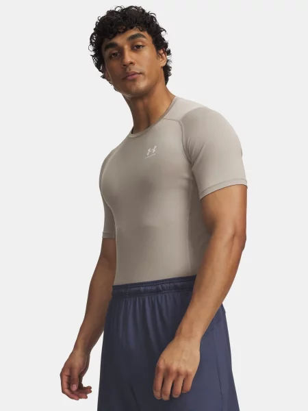 Under Armour koszulka z krótkim rękawem treningowa HeatGear XL beżowa