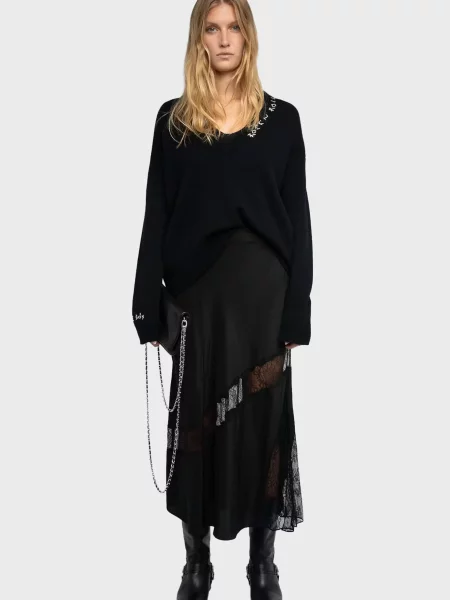 Шовкова спідниця Zadig&voltaire чорна